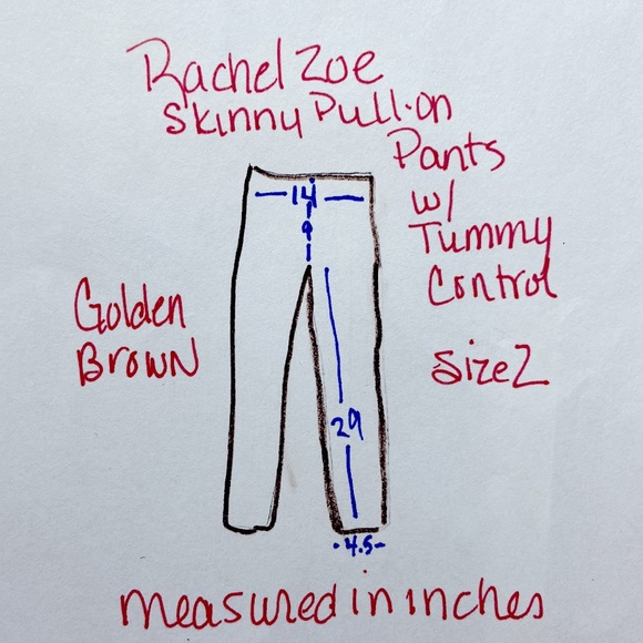 Rachel Zoe Pull-On Skinny Pants. Size 2. Golden Brown. Tummy Tucking. - Picture 8 of 10